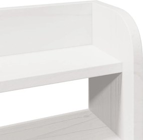 vidaXL Κεφαλάρι με Ράφια Λευκό 160 εκ. από Μασίφ Ξύλο Πεύκου