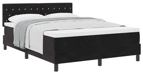 vidaXL Κρεβάτι με Ελατήρια και Στρώμα Μαύρο 160 x 200 cm ύφασμα