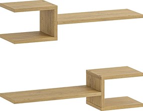 Ραφιέρα τοίχου Fork Megapap 2 τεμαχίων χρώμα sapphire oak 75x19,5x18εκ.