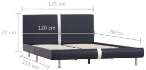 vidaXL Πλαίσιο Κρεβατιού Μαύρο 120 x 200 εκ. από Συνθετικό Δέρμα
