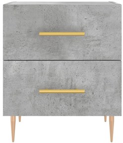 vidaXL Κομοδίνα 2 τεμ. Γκρι Σκυροδεμ. 40 x 35 x 47,5 εκ. Επεξεργ. Ξύλο