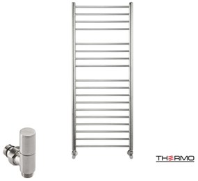 Thermo BELLAVIA Θερμαινόμενη πετσετοκρεμάστρα από ανοξείδωτο χάλυβα με υδραυλική λειτουργία, 120x50cm Inox Brushed