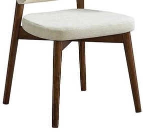 Καρέκλα Siena pakoworld rubberwood σε καρυδί-εκρού απόχρωση 48x50x81εκ