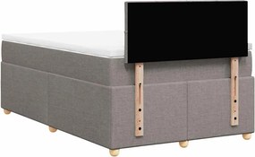 vidaXL Κρεβάτι Boxspring με Στρώμα Taupe 120x190 εκ. Υφασμάτινο