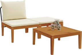 vidaXL 3 τμχ. Σετ Lounge Κήπου με Μαξιλάρια Φυσικό