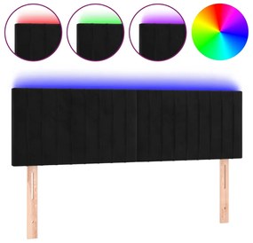 Κεφαλάρι Κρεβατιού LED Μαύρο 144x5x78/88 εκ. Βελούδινο 3121900