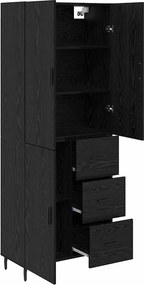 vidaXL Highboard 2 pcs Μαύρη δρυς 69,5 x 34 x 180 εκ.