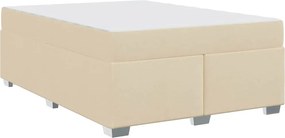 vidaXL Σκελετός Κρεβατιού με στρώμα Κρεμ 140 x 200 cm ύφασμα