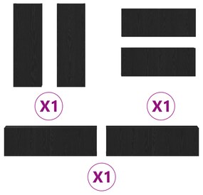 vidaXL Σύνολο 6 κομματιών τηλεοπτικού επίπλου - Επεξεργασμένο ξύλο με φινίρισμα παλαιού ξύλου