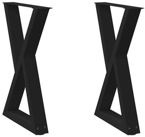 vidaXL Πόδια Τραπεζαρίας 2 τεμ. Μαύρο 60x(72-73,3) εκ. Ατσάλι
