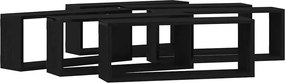 vidaXL Ράφια Τοίχου 6 τμχ. Μαύρη Οξυά 60 x 15 x 23 cm