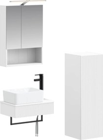 vidaXL Σετ Ντουλαπιών Μπάνιου 4 pcs Λευκό 50 x 14,5 x 70 εκ