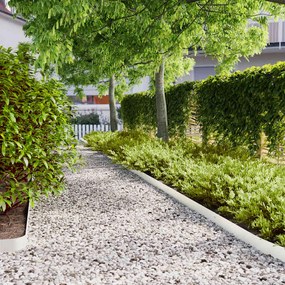 vidaXL Περιφράξεις γκαζόν 10 τεμάχια Λευκό από χάλυβα ψυχρής έλασης