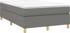 vidaXL Κρεβάτι Boxspring με Στρώμα Σκούρο Γκρι 120x200 εκ. Υφασμάτινο