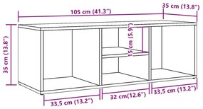 Πάγκος Αποθήκευσης Παπουτσιών 105x35x35 εκ. Επεξ. Ξύλο - Καφέ