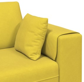 vidaXL Καναπές με μαξιλάρι Κίτρινο 250 x 77 x 76 εκ. Βελούδο