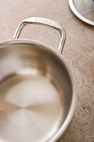 Σετ 8 τεμαχίων κατσαρολών από ανοξείδωτο χάλυβα με βάση επαγωγής Ασημί