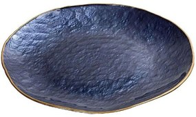 Διακοσμητική Πιατέλα Shine DAC1804 Φ28cm Blue-Gold Espiel Γυαλί