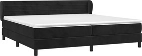 vidaXL Κρεβάτι Boxspring με Στρώμα Μαύρο 200x200 εκ. Βελούδινο