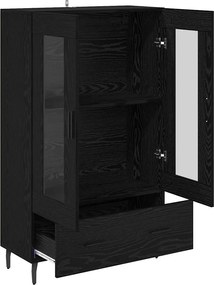 vidaXL Highboard Μαύρη Οξυά 69,5 x 31 x 115 εκ. Επεξεργασμένο ξύλο