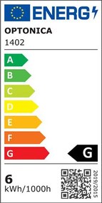 OPTONICA LED λάμπα G45 1402, 5.5W, 4500K, E14, 450lm