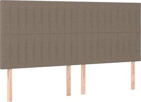 vidaXL Κρεβάτι Boxspring με Στρώμα Taupe 160x200 εκ. Υφασμάτινο