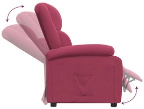 vidaXL Πολυθρόνα Ανακλινόμενη Μπορντό Βελούδινη