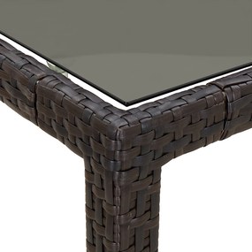 vidaXL Τραπέζι Υπαίθριας Σίτισης Καφέ 250x100x75 εκ. Συνθετικό Ράτα