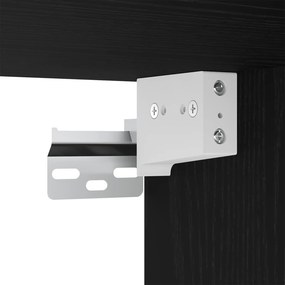 vidaXL Σετ Επίπλων Μπάνιου με ράφι 3 pcs Μαύρη Οξυά Επεξεργασμένο ξύλο