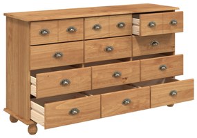 vidaXL Κουτί με Συρτάρια "ASKIM" 79x40x133.5 εκ. Μασίφ Ξύλο Πεύκου