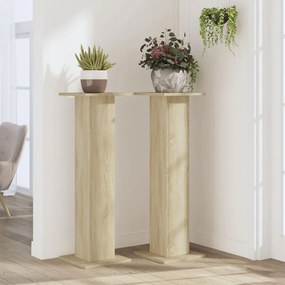 vidaXL Βάσεις Φυτών 2 Τεμ. Sonoma Δρυς 30x30x95 εκ. Επεξεργασμένο Ξύλο