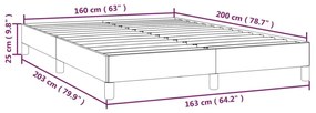 Πλαίσιο Κρεβατιού Ανοιχτό Γκρι 160x200 εκ. Υφασμάτινο - Γκρι