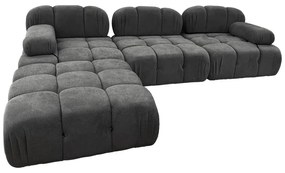 Intrahome Kαναπές τριθέσιος με σκαμπό Hypnotic I Intrahome ύφασμα με μαξιλάρια σε γκρι απόχρωση 294x196x76εκ | SKU: INTRAPA-185111152