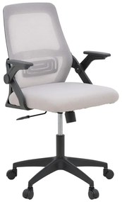 Καρέκλα γραφείου Reji pakoworld mesh ύφασμα γκρι-μπεζ με μαύρο σκελετό 58x60x89-99εκ