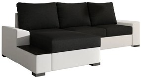 Γωνιακός καναπές Nero-Λευκό - Μαύρο-Αριστερή