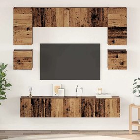 vidaXL Σετ επίπλου τηλεόρασης 8 pcs Παλαιό ξύλο 80 x 30 x 30 εκ