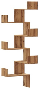 vidaXL Γωνιακή Ραφιέρα Τοίχου Αρτισιανή Δρυς 45x45x147 Επεξ. Ξύλο