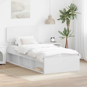 vidaXL Σκελετός Κρεβατιού Λευκό 75 x 190 cm Στερεά ξυλεία πεύκου