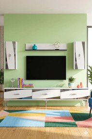 Stewehome Σετ μοντέρνας σύνθεσης τηλεόρασης με ράφι 180x30x41 cm