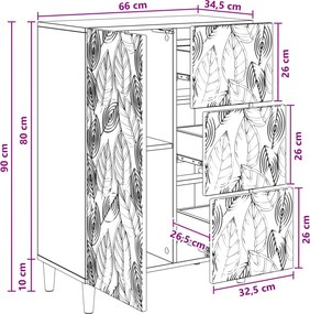 vidaXL Πλαϊνό γραφείο Artisan Δρυς 66 x 34,5 x 90 εκ