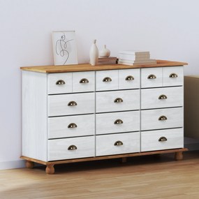 vidaXL Συρταριέρα 'ASKIM' Λευκή 79x40x133.5 cm Στερεό Ξύλο Πεύκου
