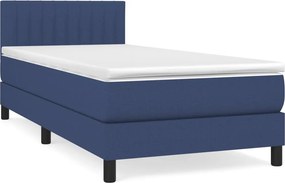 vidaXL Κρεβάτι Boxspring με Στρώμα Μπλε 80x200 εκ. Υφασμάτινο