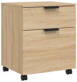 vidaXL Αρχειοθήκη Φορητή Sonoma Δρυς 45x38x54 εκ. Επεξ. Ξύλο με Ρόδες