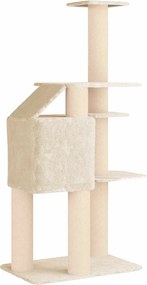 vidaXL Δέντρο γάτας με στύλους ξύρας Κρεμ 183 cm