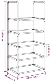 ΡΑΦΙ ΠΑΠΟΥΤΣΙΩΝ 5 ΕΠΙΠΕΔΩΝ ΜΑΥΡΟ 44X28X94 CM ΜΗ ΥΦΑΣΜΕΝΟ ΥΦΑΣΜΑ 4100618