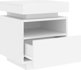 vidaXL Κομοδίνο με Φώτα LED Λευκό 40 x 39 x 48,5 εκ.