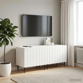 vidaXL Ντουλάπι TV Γυαλιστερό Λευκό Επεξεργασμένο Ξύλο