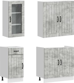 vidaXL Μονάδα κουζίνας LUCCA 8 pcs Γκρι Σκυροδέματος