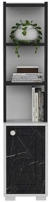Βιβλιοθήκη Anka 475OLV2115 29,6x21,6x134,6cm Marble Effect Black-White