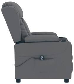 vidaXL Πολυθρόνα Ηλεκτρική Ανακλινόμενη Γκρι από Συνθετικό Δέρμα